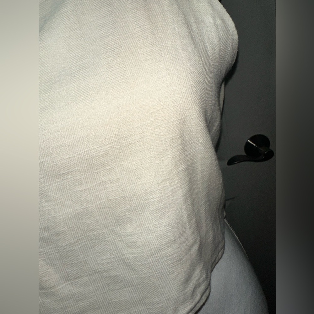 Miou Muse Beige Linen Cotton Crop Top Sleeveless Minimalist M - Picture 13 of 13